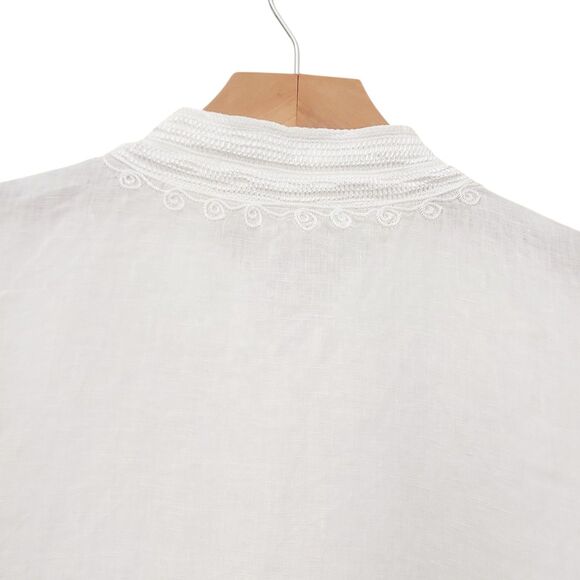 Soft Surroundings Desert Linen Tunic Womens Small Full Zip 3/4 Sleeve Bohemian - Picture 6 of 13